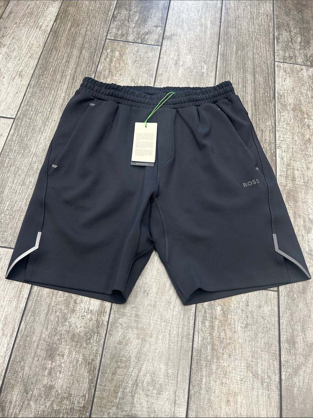 100% Authentic BOSS by Hugo Boss Men's Black Performance Athletic Shorts NWT